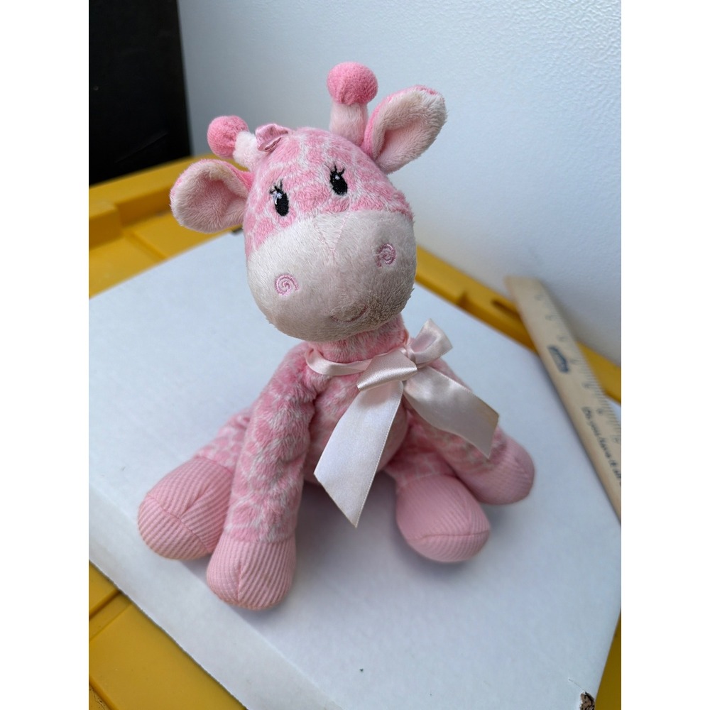 First & Main Huggles Pink Giraffe Plush Stuffed Animal 2763KG Nursery Toy 9 inch